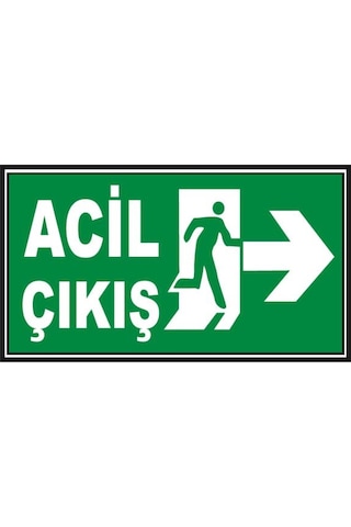 5 Adet Fosforlu Acil Çıkış Levhası - Fotolümenli - Sağ Yön