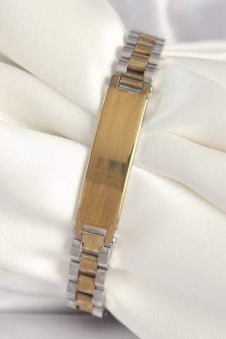 316l Çelik Gold Gümüş Renk Zincir Künye Model Erkek Bileklik Çok Renkli