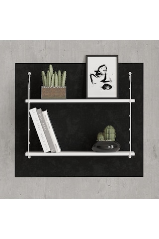 Decormet Armoni Raf Seti 2 Raflı 200 720 Metal Beyaz+ahşap Beyaz