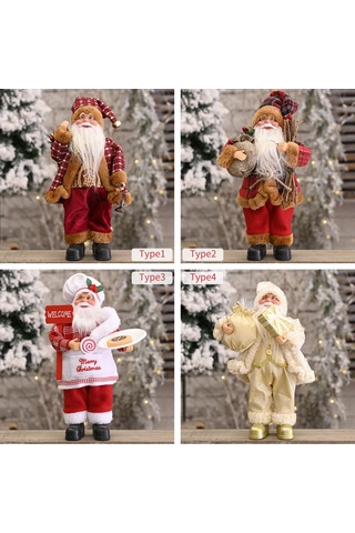 Neevoyu 30cm Noel Santa Figürü - Ev Restoran Dekorasyonu, Güvenli Yumuşak Malzeme, Noel Partileri İçin Kreatif Dekor