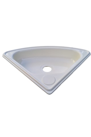 Üçgen Evye Lavabo. Tekne Evyesi. Karavan Evyesi. Beyaz 30x30cm