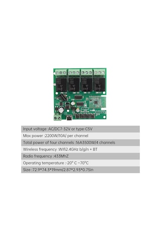 Ewelink 4 Kanal Kuru Kontak Wifi Role Kartı