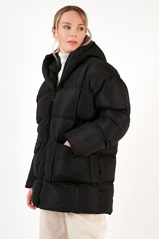 Lela Oversize Fit Kapüşonlu Şişme Bayan Mont 640Y047 Siyah