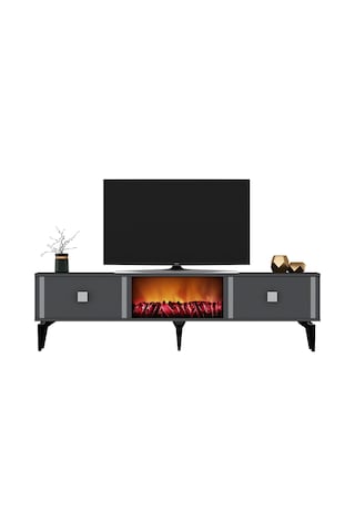 Zirve Tv Ünitesi Tv Sehpası Antrasit Gümüş