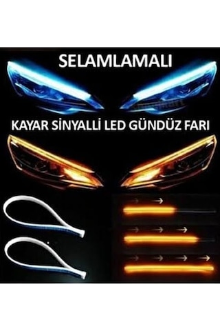 Kıngstar Far Üstü Sinyalli Kayar Led. 60Cm