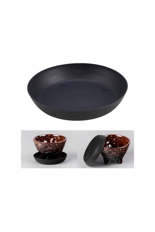 20 Adet Plastik Saksı Damlama Tepsisi Bitki Saksı Tabağı Saksı Şasi Tepsisi Şişmanlık Ekici Bahçe Balkon Siyah