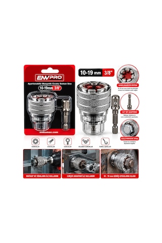 Emvpro Emv-5669 Ayarlanabilir Manyetik Cıvata Somun Ucu 10-19 Mm