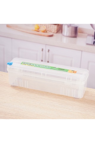 Reedark Yeni Model Mutfak Folyo Kesici: Çift Yönlü Kayar Bıçak, Duvar Kurulu Sıçramalı Tasarım, Ev Ve Ticari Kullanım İçin 35.5x11.5x11.5 Cm Diğer