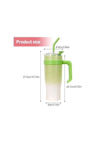 Xiyyadms 1.2l 40oz 304 Çelik Vakumlu Isı Saklama Bardak, 6-12 Saat Isı Tutma, Pipetli Büyük Kapasiteli Kahve/su Bardakı, Sarı