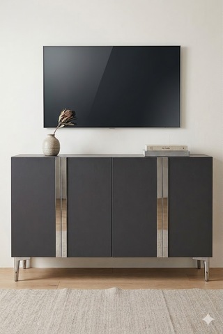 Ka1298as Anka Konsol Ve Tv Sehpası Antrasit-silver 120cm