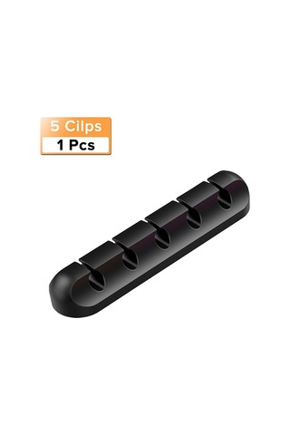 Symbee Mutfak Aletleri Şarj Kablosu Düzenleyici, 5 Delikli Silikon固线夹, Siyah 5 Adet/set, Kabloları Topla Ve Düzenle Siyah