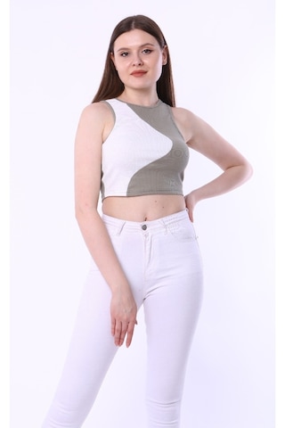 Rooted-kadın Bisiklet Yaka Sıfır Kol Crop Bluz&atlet Mint
