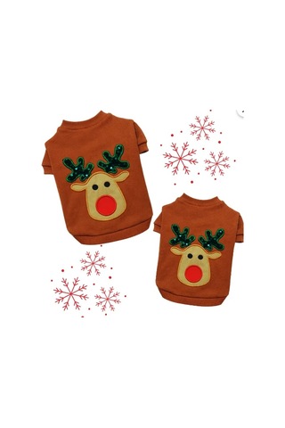 Gedyco Choco Deer Xmas Küçük Irk Köpek Likralı Sweatshirt-21565