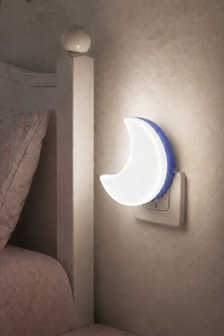 Yarım Ay Gece Lambası On/off Tuşlu Koridor Hol Işığı Uyuma Işığı Beyaz K6975