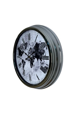 Global Silver 40 Cm Metal Duvar Saati Krom