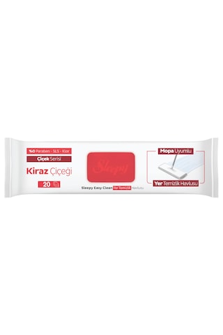 Sleepy Easy Clean Kiraz Çiçeği Mopa Uyumlu Yer Temizlik Havlusu&Mendili 20 Yaprak