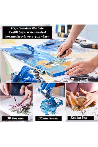 Tuval Arkadan Zımbalı Astarlı 1 Adet Resim Tuvali 50 x 70 Öğr