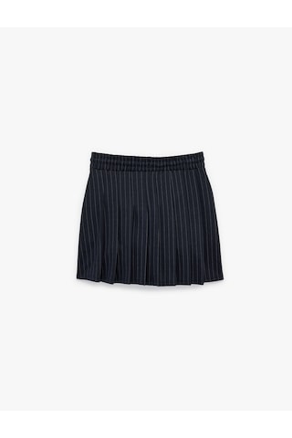 Koton Beli Bağlamalı Çizgili Pileli Mini Etek Lacivert Çizgili 6sak10054ek Lacivert Çizgili