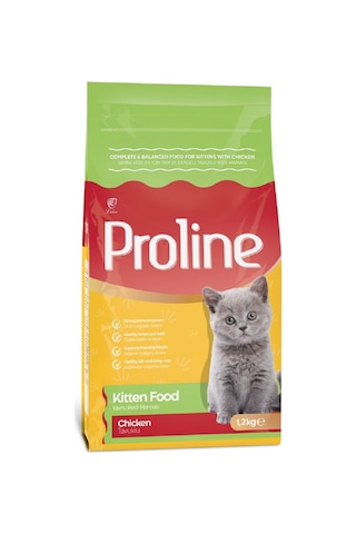 Proline Tavuklu Yavru Kedi Maması 2 x 1200 G + Konserve Mama