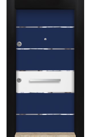 MONO ÇELİK KAPI  MN-6037 SAĞ MAVİ Dış İklim Kapısı