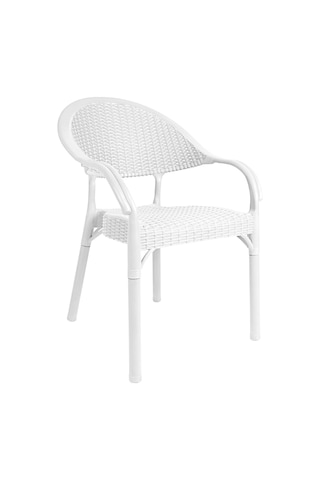 Bahex Bambu 6lı Set Rattan Bahçe Sandalye 6ad Koltuk Beyaz