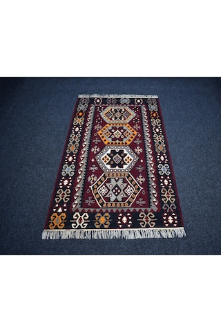 Zehra Abla Halı Antika El Dokuma Şaheser Sivas Gürün Yün Kilim 7403 Çok Renkli