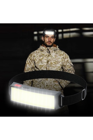 DailyLink USB Şarj Edilebilir LED COB Kafa Feneri Lambası Siyah