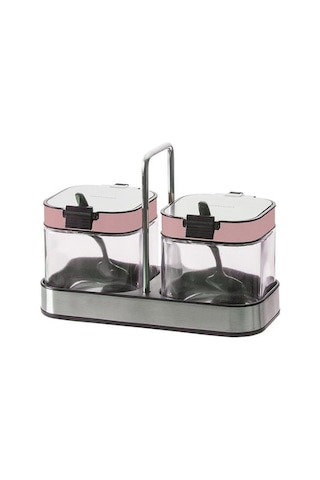 Emsan Plaza 2Li Kaşıklı Baharat Seti Baby Pink Pembe