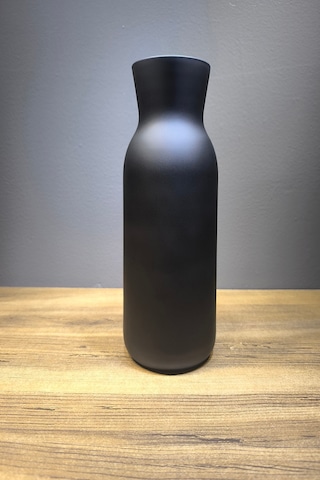Cam Vazo Mat Seri 25 Cm Yükseklik 9 Genişlik Yeni Model Seri Siyah