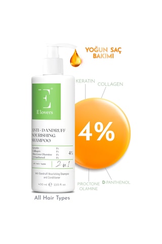E'lovers Kepeğe Karşı Etkili Besleyici 2'si 1 Arada Şampuan ve Saç Kremi 400 ML