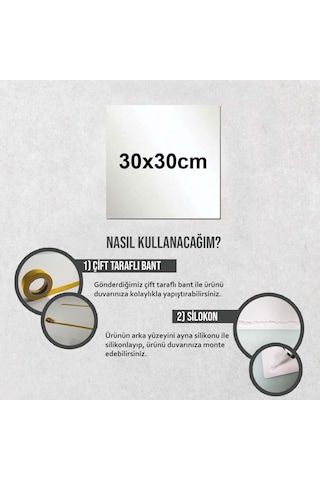 Decorita Kare Ayna 4'lü 30 x 30 CM Çok Renkli