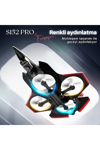 S152 Drone Fırçasız Motor 2 Batarya İle 20 Dakika Uçuş 720p HD Kamera Işıklı Drone