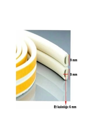 Kalın Kauçuk 2x50 100 Mt Ekstra Uzun Beyaz Kapı Pencere Fitili Soğuk Koruyucu Geçirmez İzolasyon 100 M