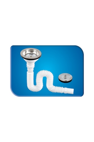 Gama Körüklü Tekli Çöpmak Sifon Geniş Kafalı