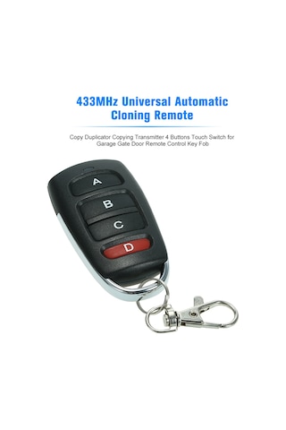 Hombey 433mhz 4 Tuşlu Akıllı Kopyalama Kumanda: Garaj Kapısı, Elektrikli Kapı Kontrolü, Ht12d/2262 Kod Desteği - 1 Adet