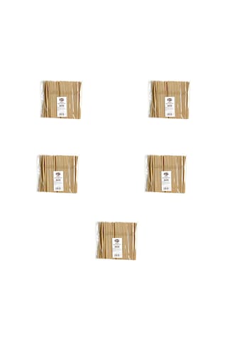 Roll-up Doğaya Dönüş Ekolojik Doğal Körüklü Kraft Kağıt Pipet 6 MM 5 x 100'lü 19.5 CM