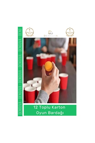 Oyunbardağı Renkli Büyük Boy Bira Kupası Karton Set Eğlenceli Aktivite Parti 12 Toplu Oyun Bardağı Çok Renkli