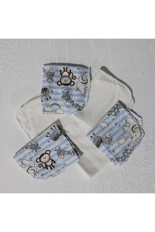 7 Adet Erkek Bebek Ağız Silme Mendili 100% Pamuk 0 - 6 Ay