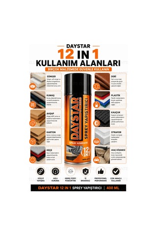 Sprey Yapıştırıcı 400 Ml Güçlü Çok Amaçlı Kumaş Sünger Ahşap Deri Karton Keçe Yapıştırıcı
