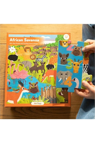 Moritoys African Savanna 36 Parça Xxl Yapboz, Gözlem Ve Sayma Oyunu 3-5 Yaş