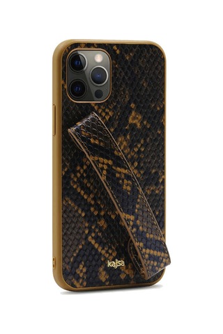 Kajsa Apple Uyumlu iPhone 12 Pro Max Kılıf Kajsa Glamorous Serisi Snake Handstrap Kapak ZORE-218955