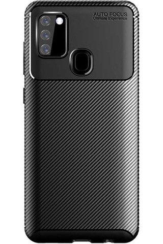 Samsung Uyumlu Galaxy A21S Kılıf Zore Negro Silikon Kapak-Kahverengi