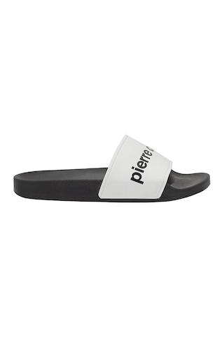 Pierre Cardin Plaj Havuz Deniz Siyah Unisex Terlik Beyaz
