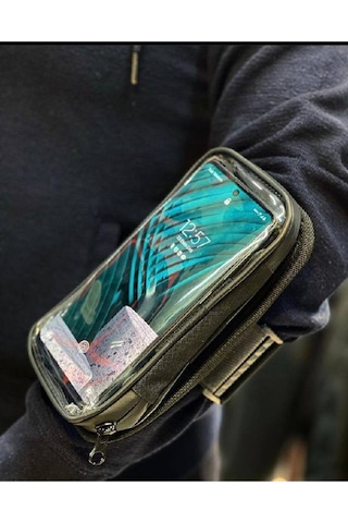 Motosiklet Kola Takılan Telefon Tutucu Kol Telefon Tutucu Su Geçirmez 6.7" Dayanıklı Siyah