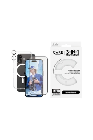Care By Panzerglass Flagship Apple Uyumlu iPhone 16 3'lü Çerçeve Aparatlı Çerçeve Aparatlı Telefon Koruma Seti