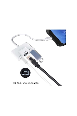 Ebitda Usb C Rj45 Ethernet Hub, Video Adaptörü, Type-c Otg, Hd Video, Kamera Ve Şarj, İphone Ve İpad Uyumlu