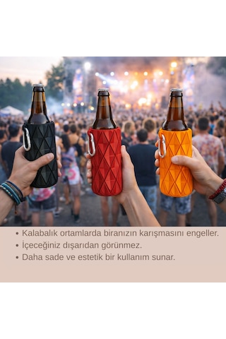 Mottopi 3+1 Sürpriz Renkler Elmas Desen Bira Çorabı,bira Kılıfı,bira Gizleyici,içecek Kılıfı-sürpriz Set 4 Adet Çok Renkli