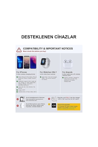 3in1 Magsafe Uyumlu 15w Rgb Kablosuz Şarj Standı Apple Uyumlu iPhone Android T
