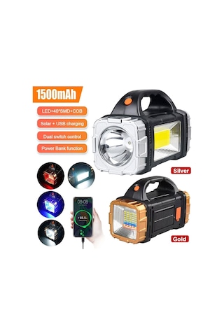 El Feneri Projektör Solar Şarjlı 25w Led+smd+cob Gl-2289