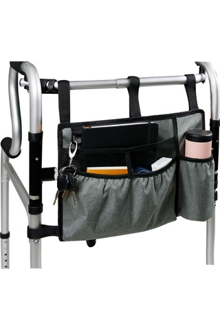 Padalink Gri Okse Kumaşı Sandalye Çantası - 5 Yapıştırıcı Kayışlı, Bardak Tutuculu, Çok Cepli, Yüksek Kapasite, Kolay Erişim Gri